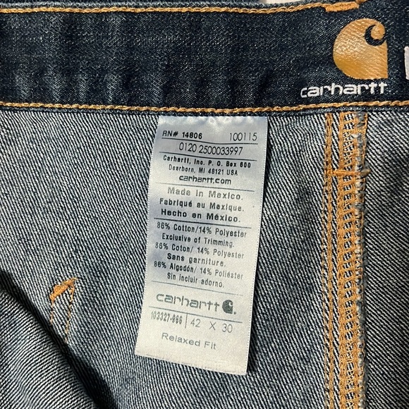 Carhartt carpenter jeans in blue denim. Size 42x30. Durable work jeans. - Picture 3 of 6